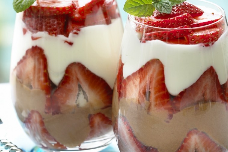 berry velvety chocolate vanilla parfaits