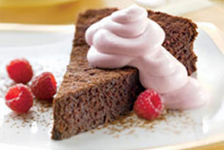 chocolate decadence cake with raspberry cream