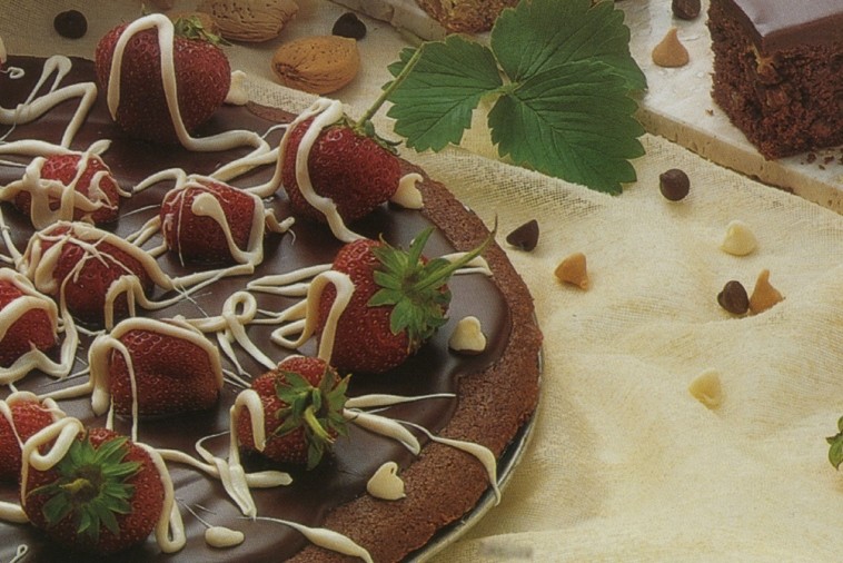 pizza au chocolat et aux fraises