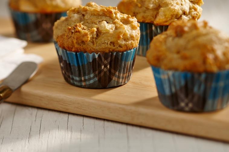 coral lentil pear and nut muffins