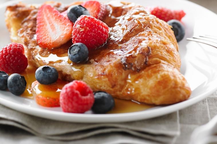 croissant french toast with fresh berries