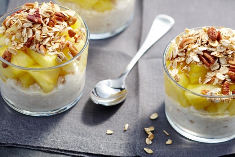 ginger granola pineapple cottage cheese