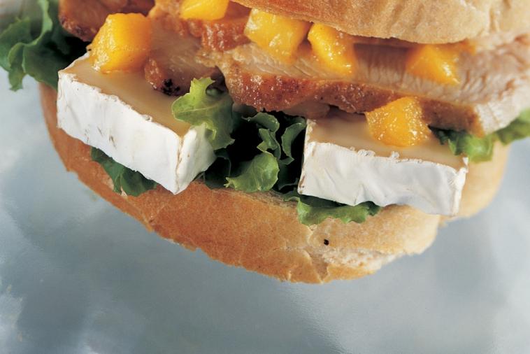 indian inspired grilled turkey and camembert sandwich