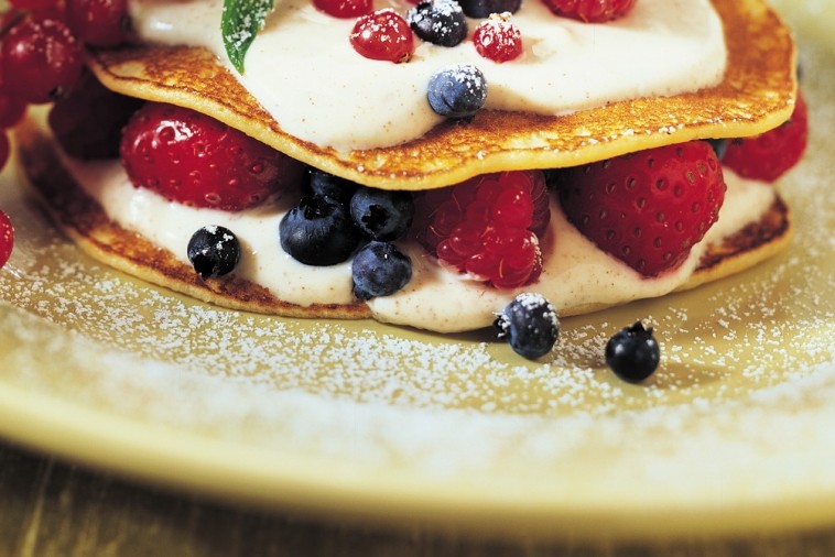 muesli crepe sandwich filled with fruit and cream cheese muesli crepe sandwich filled with fruit and cream cheese