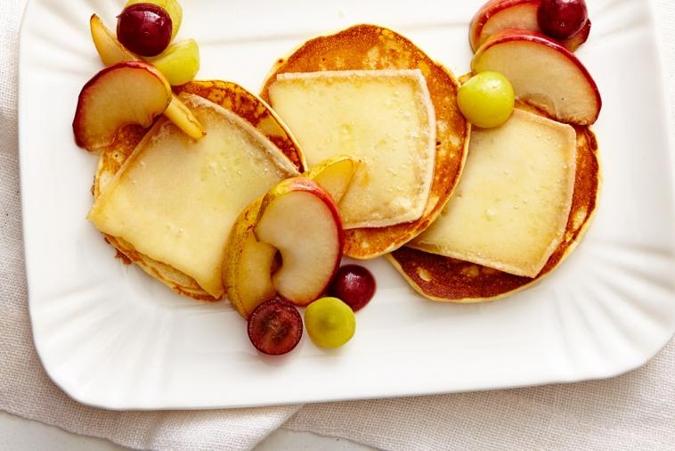 raclette cheese pancakes with fruit