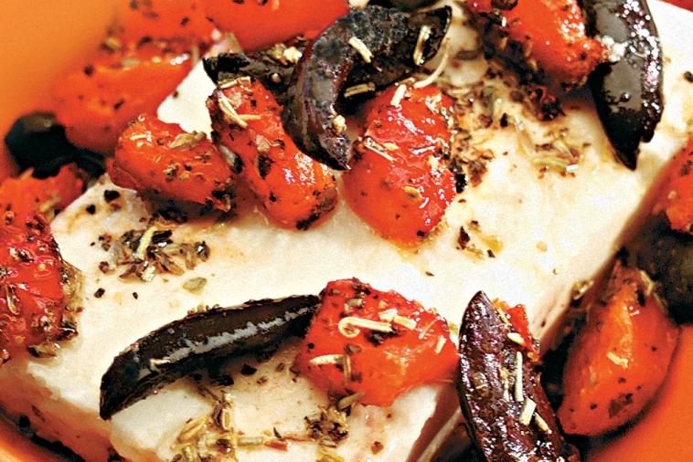 roasted feta and red peppers