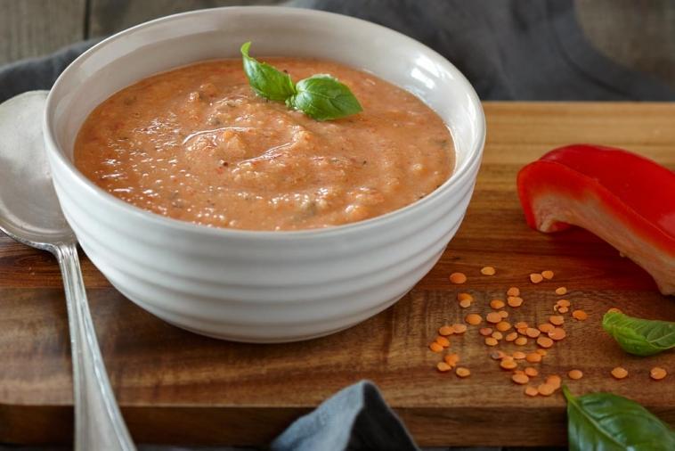roasted red pepper and lentil soup