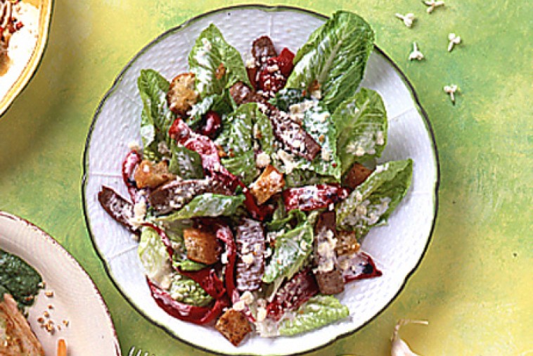 Salade Cesar Au Steak Et Aux Poivrons Rouges Grilles Plaisirs