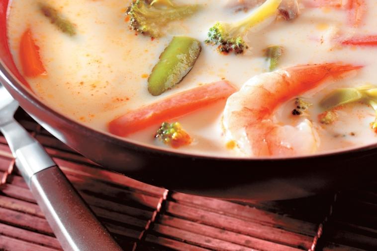 shrimp vegetable coconut milk soup