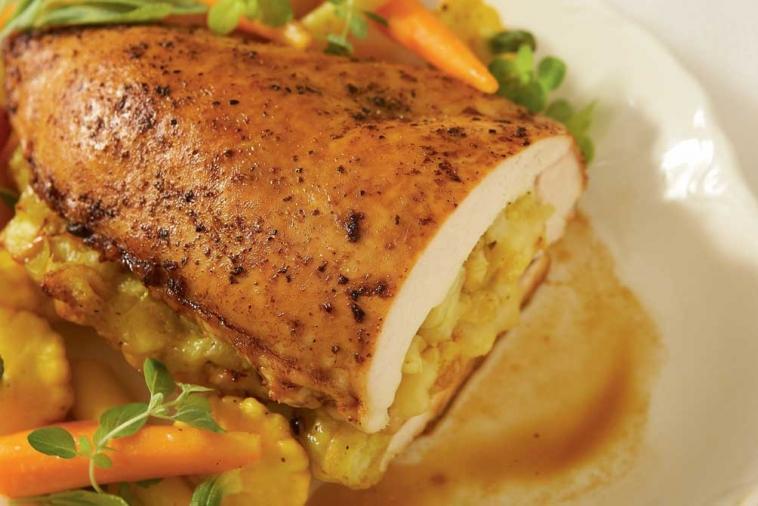 turkey breast stuffed with curry and gouda