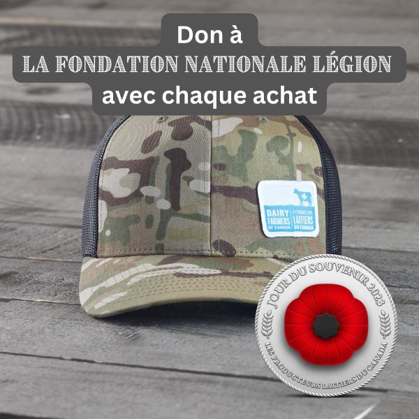 Casquette à motif camouflage avec coquelicot pour le Jour du souvenir